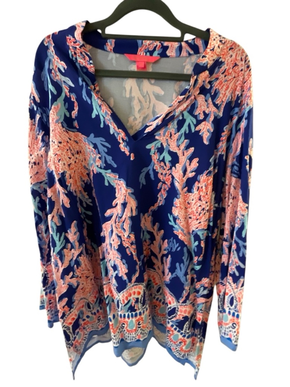 Lilly Pulitzer Luna Bay tunic in Borealis Blue Swim on Over